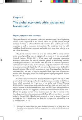 Chapter I the Global Economic Crisis: Causes and Transmission