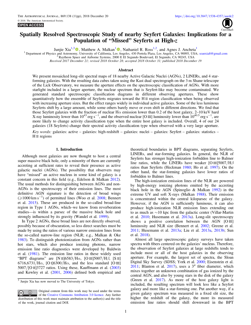 Spatially Resolved Spectroscopic Study of Nearby Seyfert Galaxies: Implications for a Population of “Missed” Seyferts at High-Z