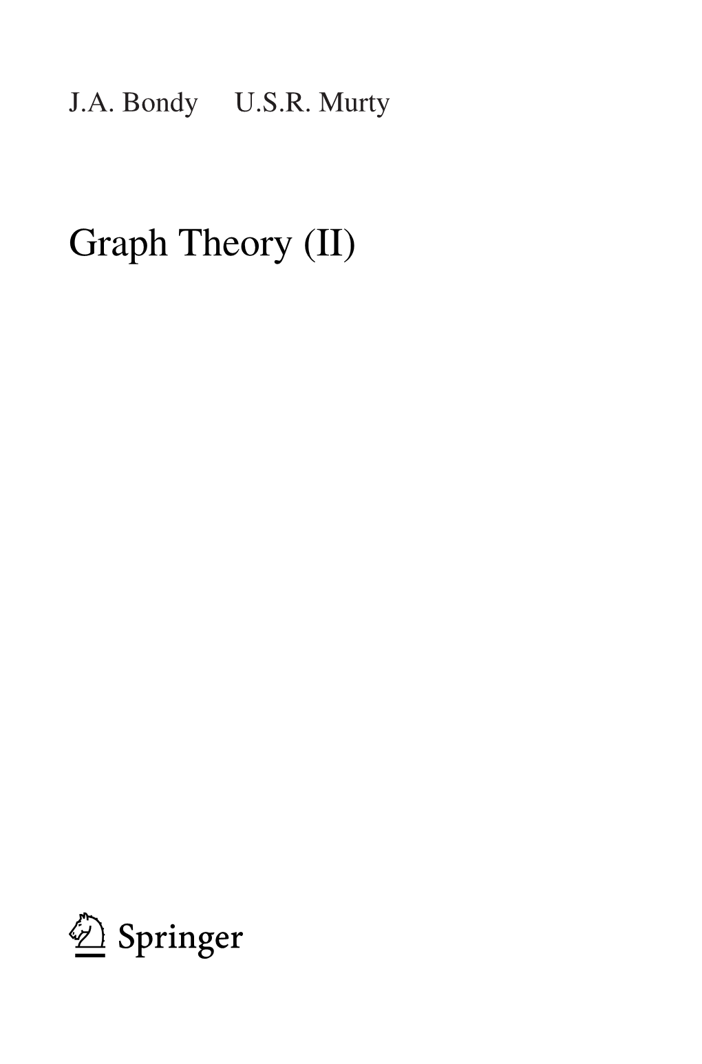 Graph Theory Graph Theory (II)