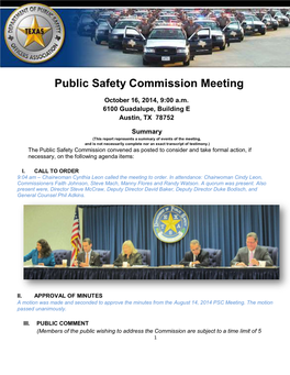 Public Safety Commission Meeting