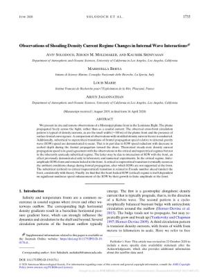 Observations of Shoaling Density Current Regime Changes in Internal Wave Interactions