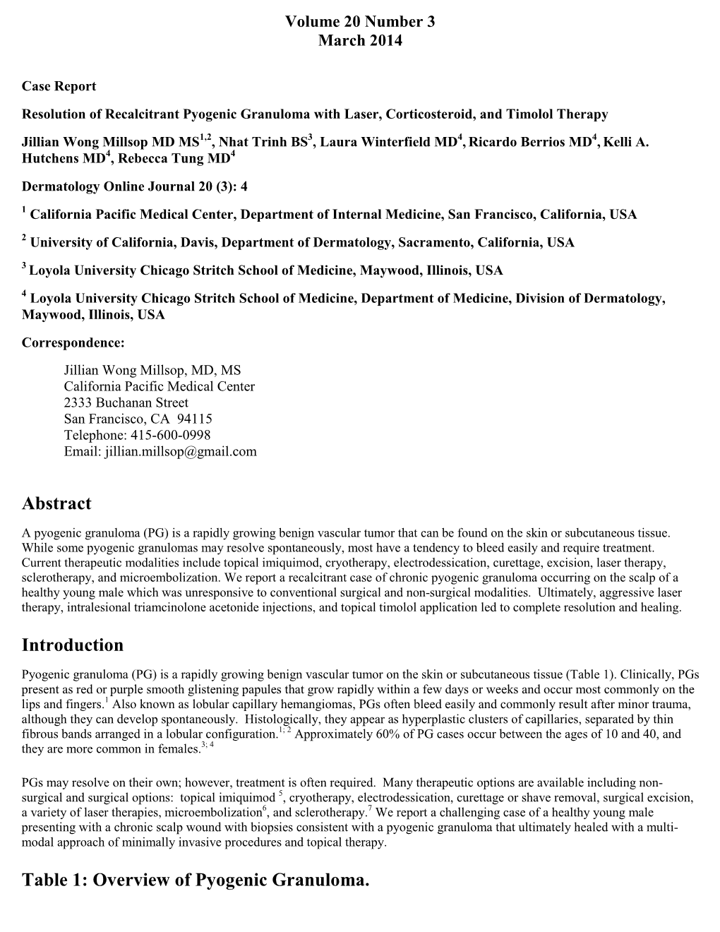 Overview of Pyogenic Granuloma