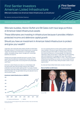 First Sentier Investors American Listed Infrastructure Billionaire Buddies Love American Listed Infrastructure, So Should You!