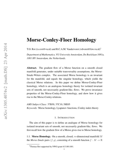 Morse-Conley-Floer Homology