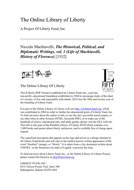 Online Library of Liberty: the Historical, Political, and Diplomatic Writings, Vol