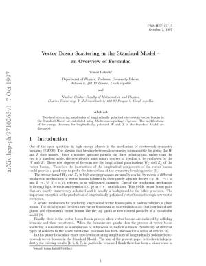 Vector Boson Scattering in the Standard Model-An Overview Of