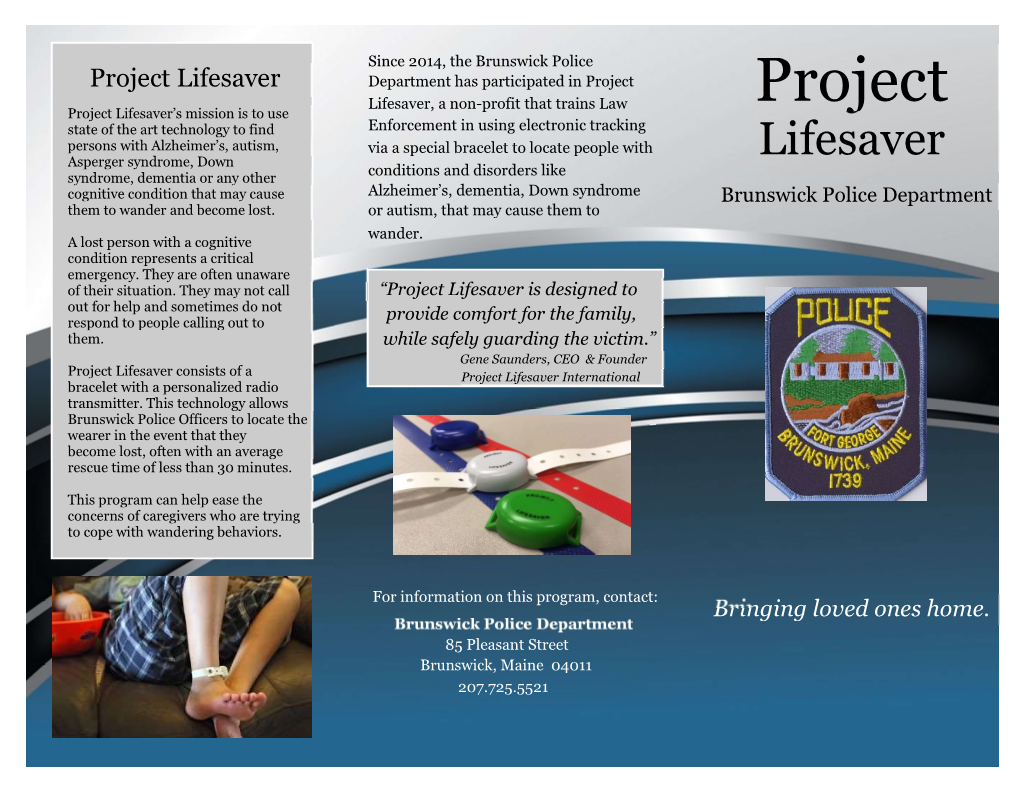 Project Lifesaver Department Has Participated in Project