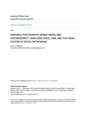 Personal Photography, Mobile Media, and Postmodernity: Analyzing Space, Time, and the Visual Culture of Social Networking