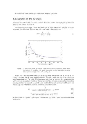 Calculations of the Air Mass