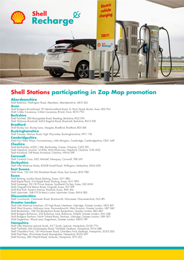 Shell Stations Participating in Zap Map Promotion