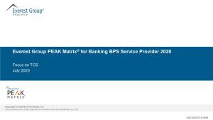 Everest Group PEAK Matrix® for Banking BPS Services 2020