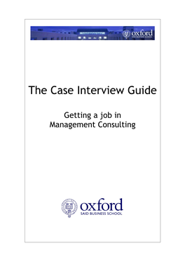 The Case Interview Guide
