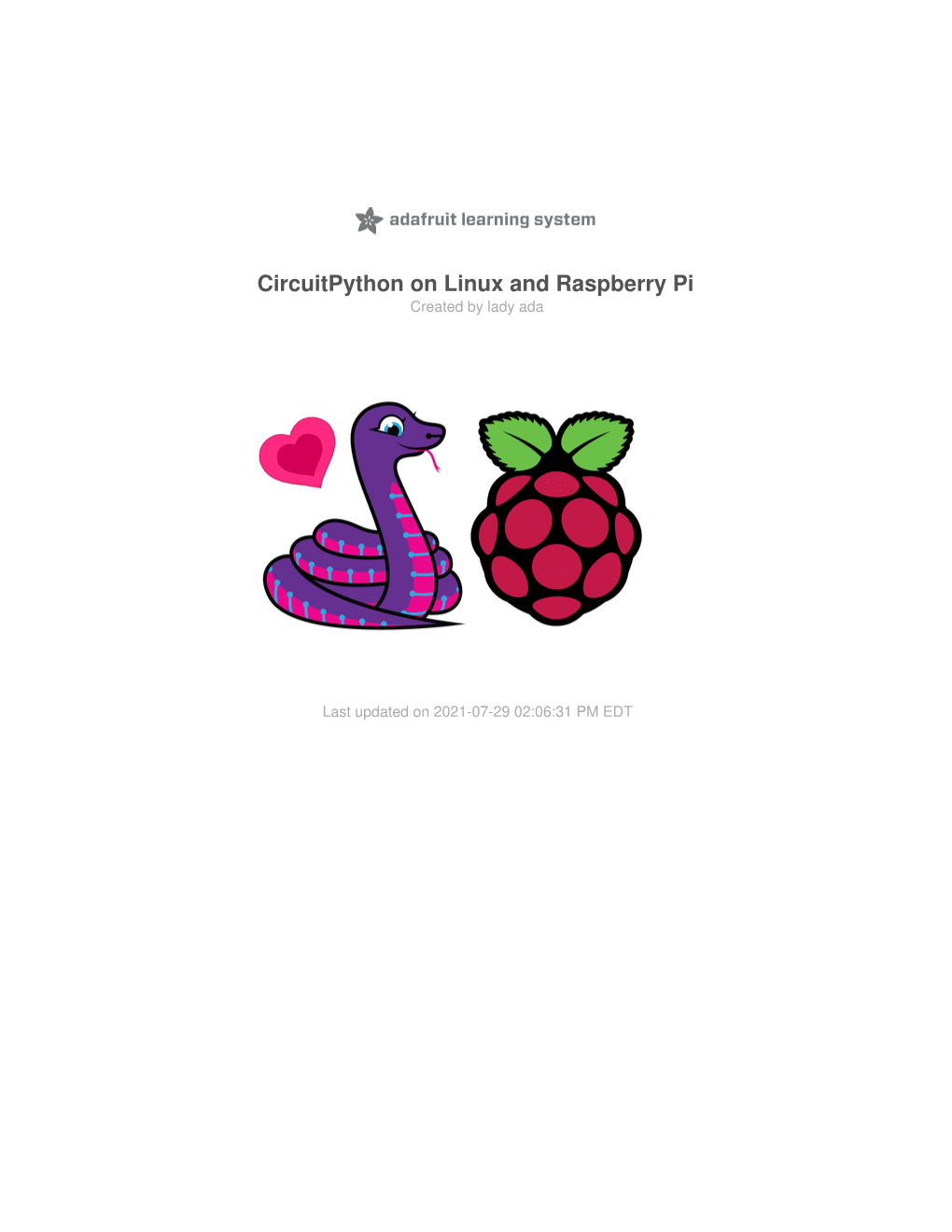 Circuitpython on Linux and Raspberry Pi Created by Lady Ada