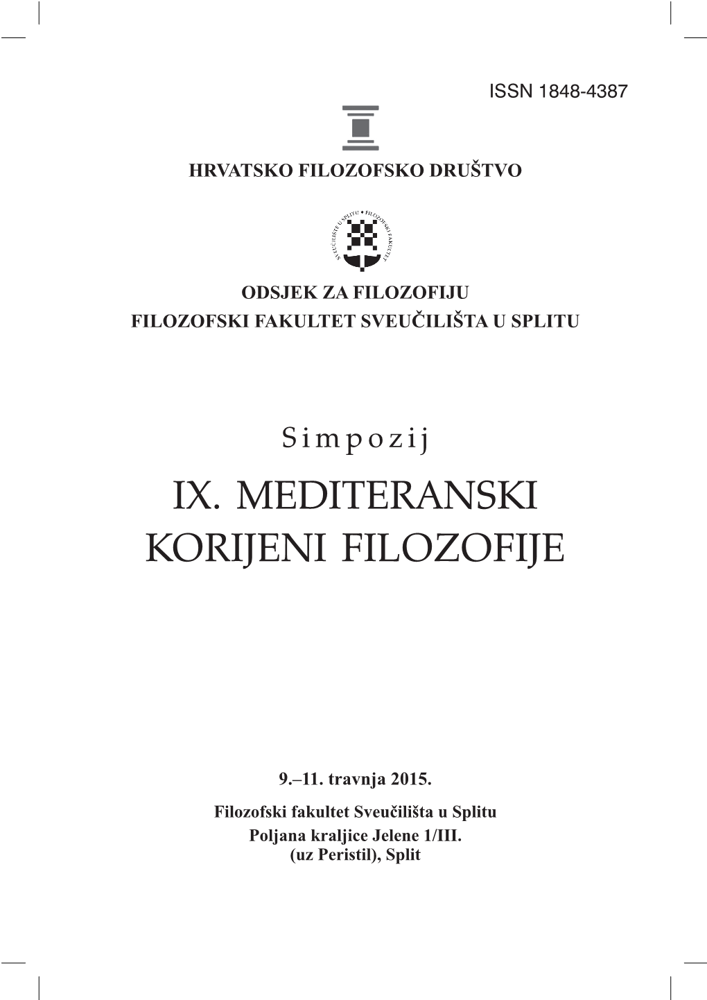 Ix. Mediteranski Korijeni Filozofije