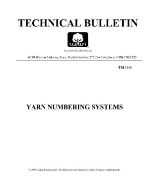 Yarn Numbering Systems
