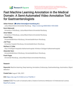 A Semi-Automated Video Annotation Tool for Gastroenterologists