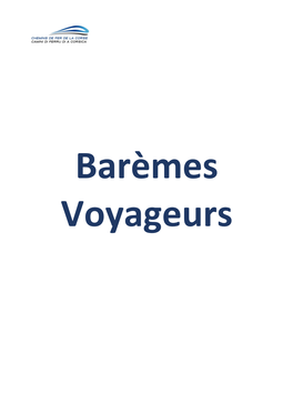 Barèmes Voyageurs