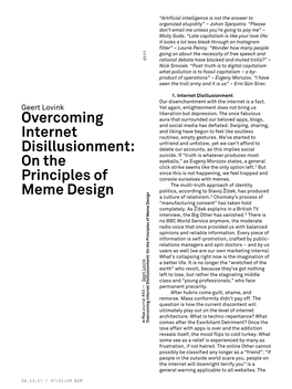 Overcoming Internet Disillusionment: on the Principles of Meme Design