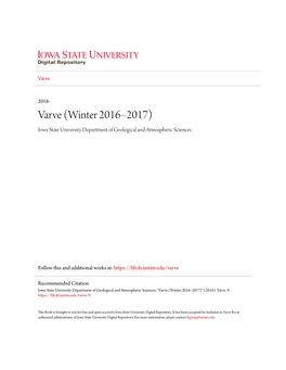 Varve (Winter 2016–2017) Iowa State University Department of Geological and Atmospheric Sciences
