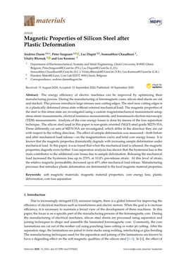 Magnetic Properties of Silicon Steel After Plastic Deformation
