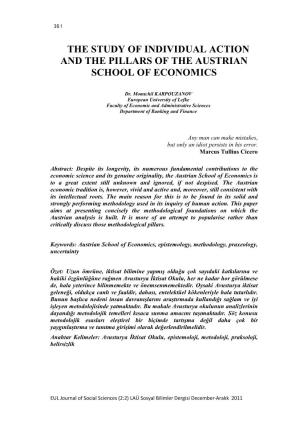 The Study of Individual Action and the Pillars of the Austrian School of Economics