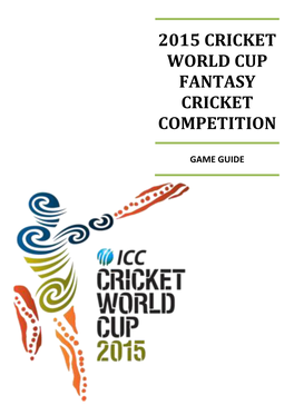 2015 Cricket World Cup Fantasy Cricket Competition