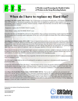 When Do I Have to Replace My Hard Hat?
