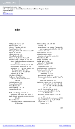 Abildgaard, Nicolai, 227 Absolute Music, 281 Adorno, Theodor, 205