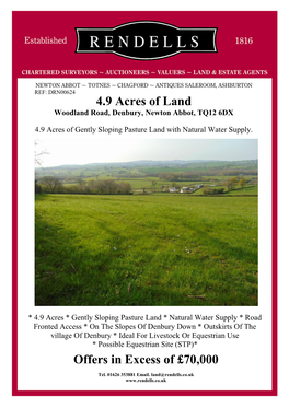 4.9 Acres of Land Woodland Road, Denbury, Newton Abbot, TQ12 6DX