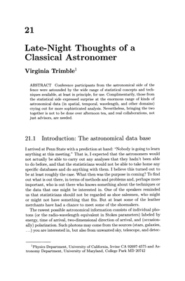 Late-Night Thoughts of a Classical Astronomer
