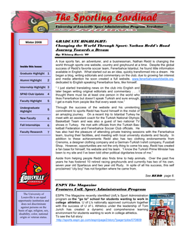 The Sporting Cardinal University of Louisville Sport Administration Program Newsletter