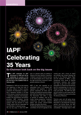 Iapf Celebrating 35 Years Ex-Chairmen Look Back on the Big Issues
