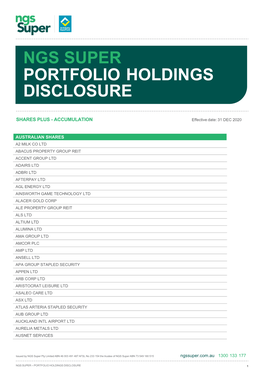 Portfolio Holdings Disclosure