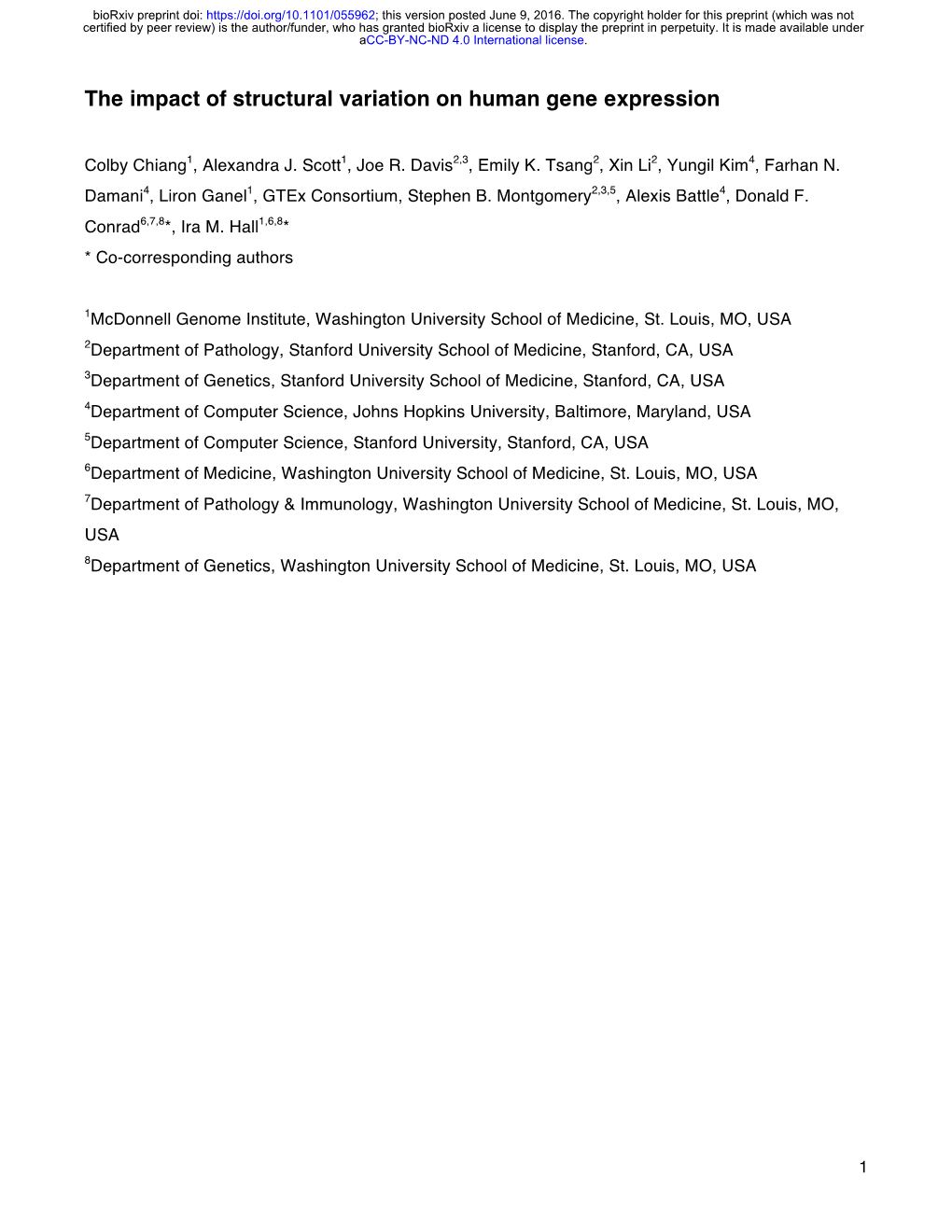 The Impact of Structural Variation on Human Gene Expression