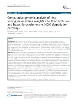 Comparative Genomic Analysis of Nine Sphingobium Strains: Insights Into