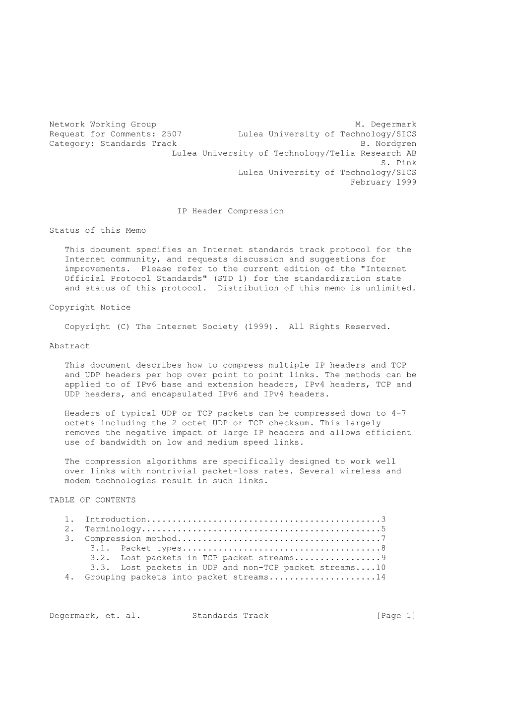 2507 Lulea University of Technology/SICS Category: Standards Track B