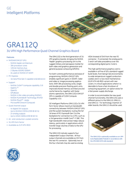 GRA112Q 3U VPX High Performance Quad Channel Graphics Board