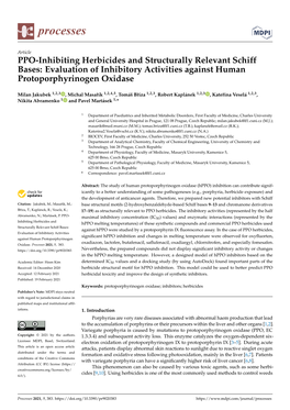 PPO-Inhibiting Herbicides and Structurally Relevant Schiff Bases: Evaluation of Inhibitory Activities Against Human Protoporphyrinogen Oxidase