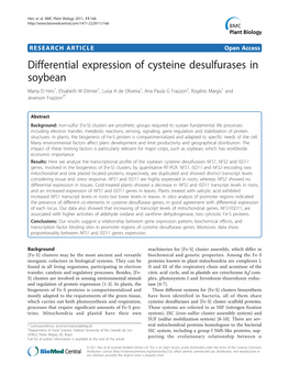 Differential Expression of Cysteine Desulfurases in Soybean