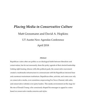Placing Media in Conservative Culture