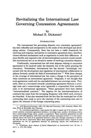 Revitalizing the International Law Governing Concession Agreements