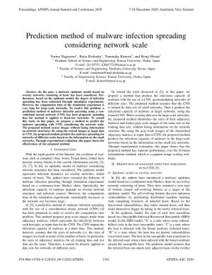 Prediction Method of Malware Infection Spreading Considering Network Scale