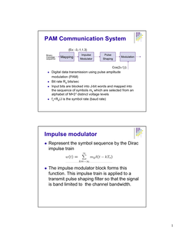 PAM Communication System Impulse Modulator