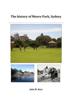 The History of Moore Park, Sydney