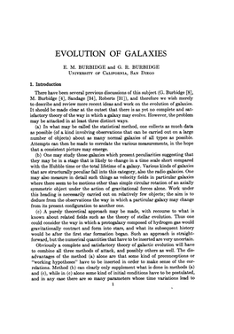 Evolution of Galaxies E