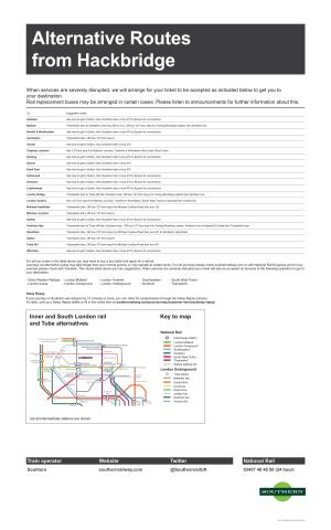 Inner and South London Rail and Tube Alternatives Key To