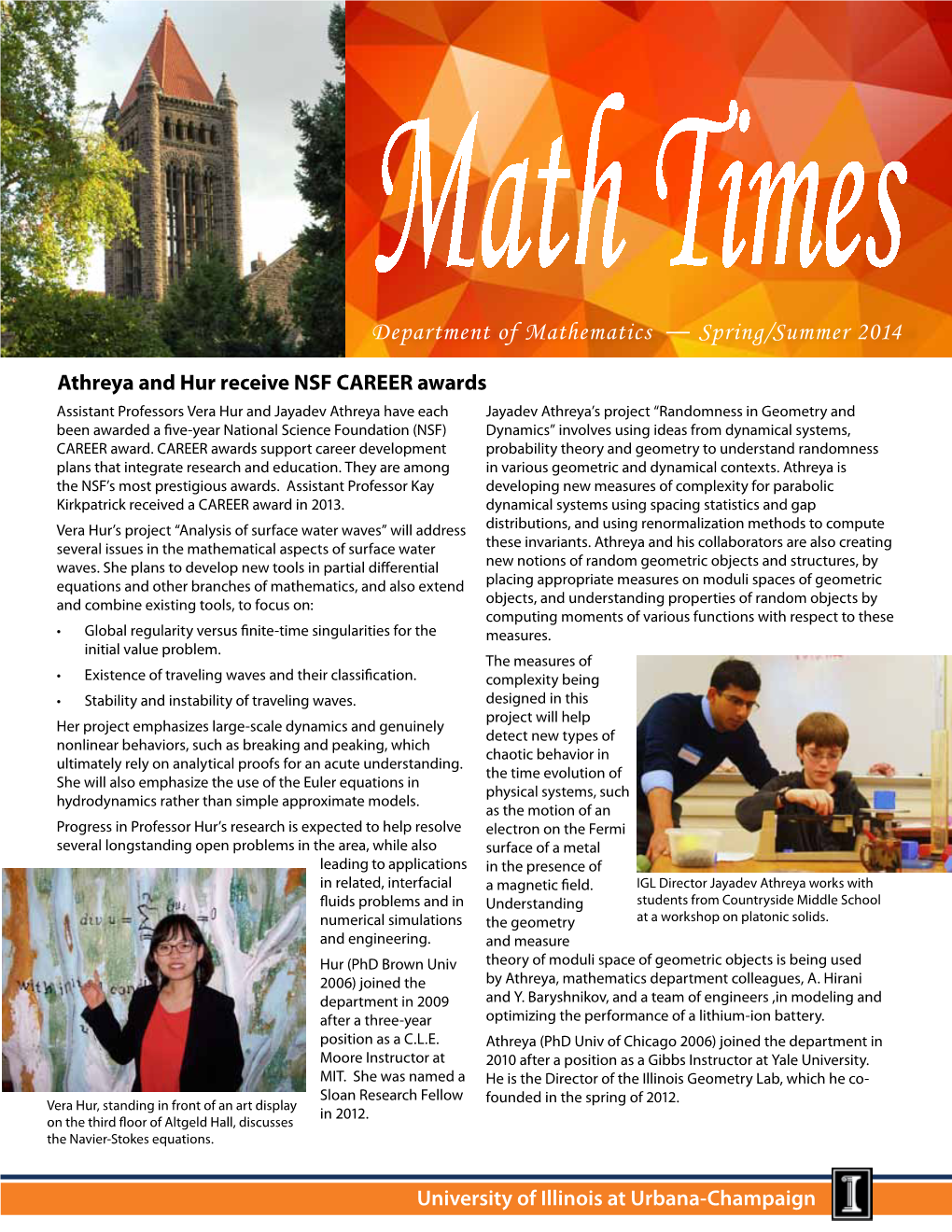 Department of Mathematics — Spring/Summer 2014