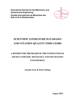 Scientific Literature Databases and Citation Quality Indicators