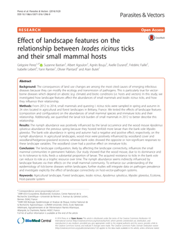 Effect of Landscape Features on the Relationship Between Ixodes Ricinus