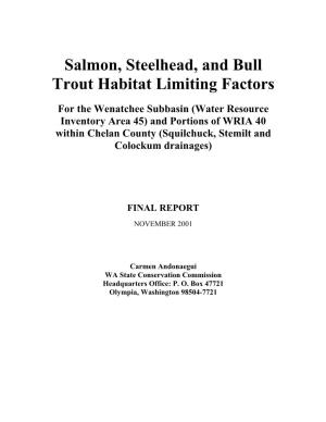 Salmon, Steelhead, and Bull Trout Habitat Limiting Factors